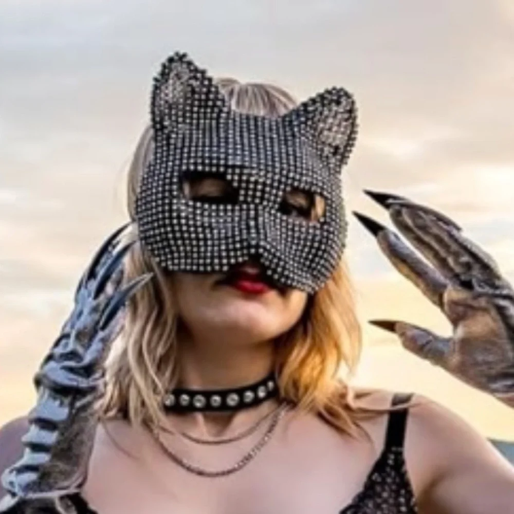 sparkling cat mask